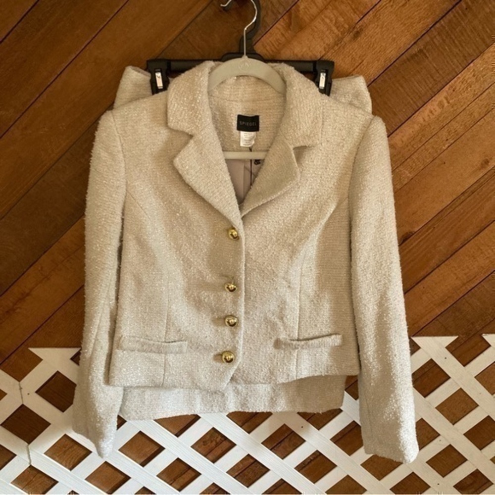 Spiegel NWT tinsel tweed skirt suit set